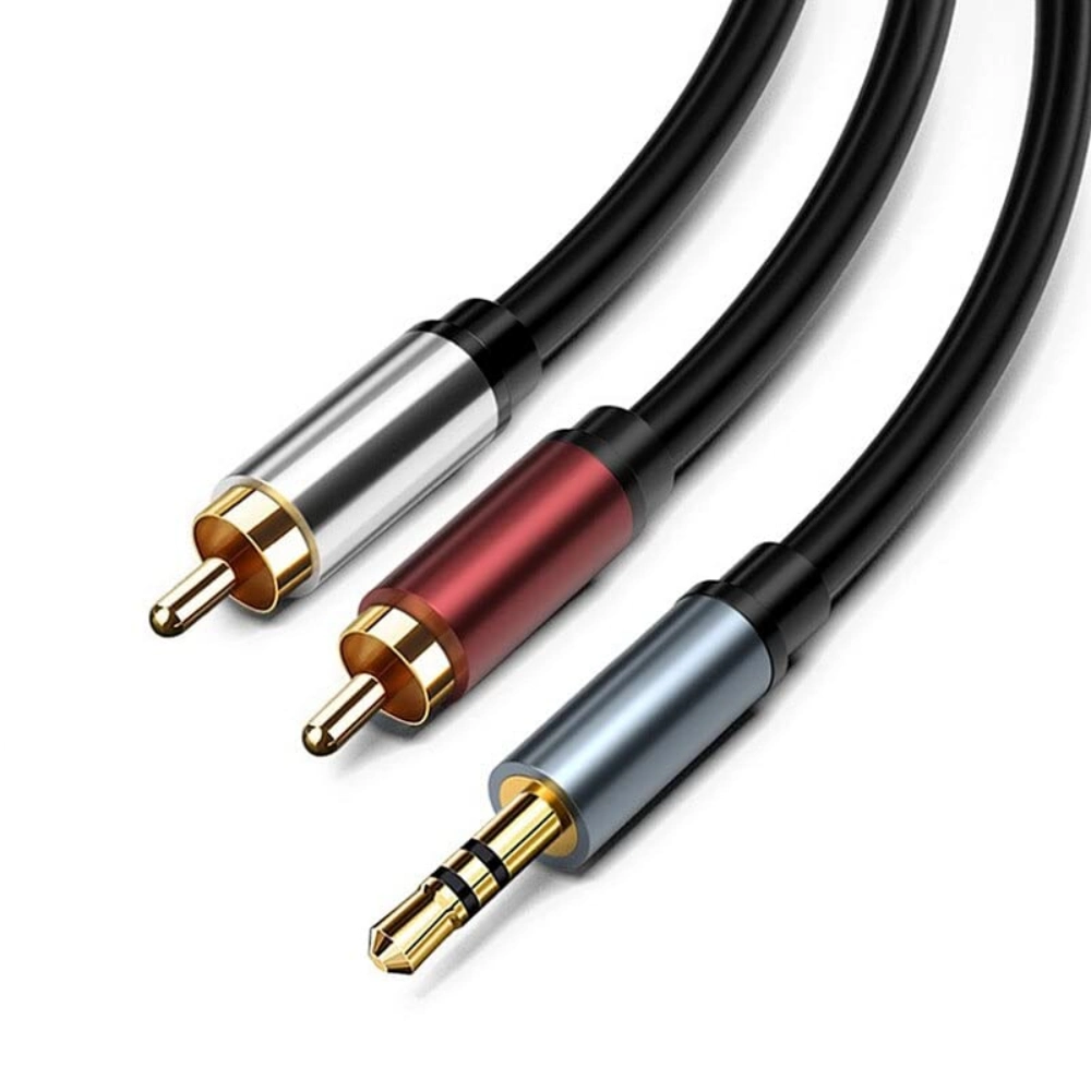 SmartPro Sterio To 2 RCA Cable 1.8M ( Male To Female) view 2